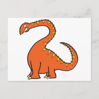 Orange Diplodocus Postkarte