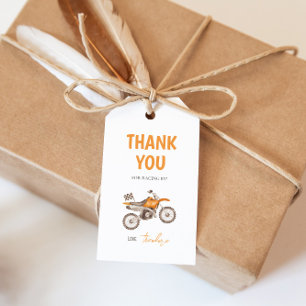 Orange Dirt Bike Kawasaki Geburtstagsgeschenk Tag Geschenkanhänger