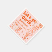 Orange Disco Cowgirl Rodeo Junggeselinnen-Abschied Serviette (Ecke)