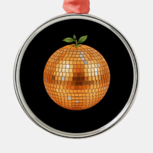 Orange Disco-Kugel Ornament Aus Metall