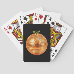 Orange Disco-Kugel Spielkarten