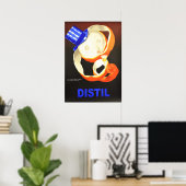 ORANGE DISTIL Liquor Advertising Mauzan Art Deco Poster (Heimbüro)