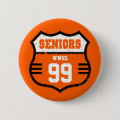 Orange Distressed Seniors Road Sign Button (Vorderseite)