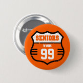 Orange Distressed Seniors Road Sign Button (Vorne & Hinten)