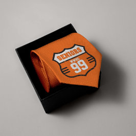 Orange Distressed Seniors Road Sign Krawatte
