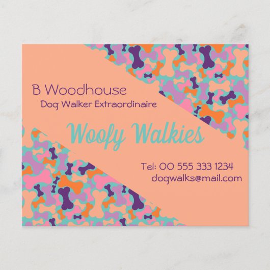 Orange dog bone design business Stationer Flyer (Vorne)