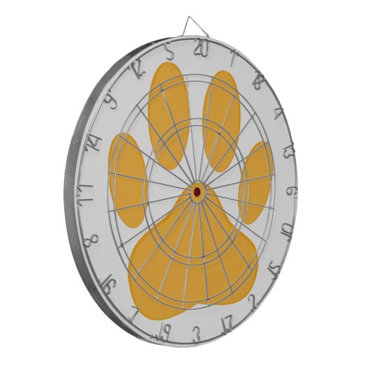 Orange Dog Pawprint Dartscheibe (Vorderseite Links)