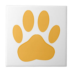 Orange Dog Pawprint Fliese