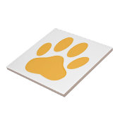 Orange Dog Pawprint Fliese (Seite)