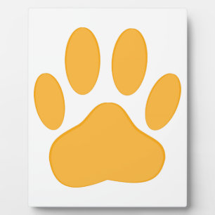 Orange Dog Pawprint Fotoplatte