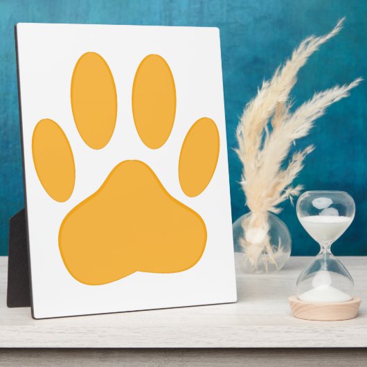 Orange Dog Pawprint Fotoplatte (Seite)
