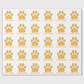 Orange Dog Pawprint Geschenkpapier (Flach)