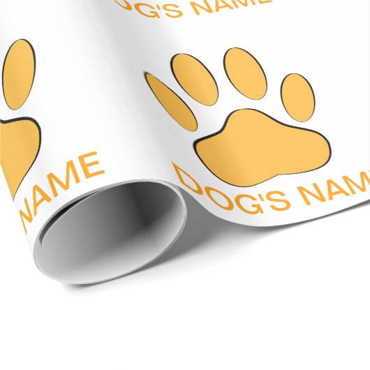 Orange Dog Pawprint Geschenkpapier (Rolleneckpunkt)