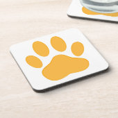Orange Dog Pawprint Getränkeuntersetzer (Linke Seite)