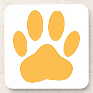 Orange Dog Pawprint Getränkeuntersetzer