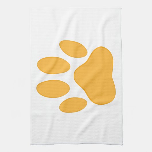 Orange Dog Pawprint Handtuch (Vertikal)