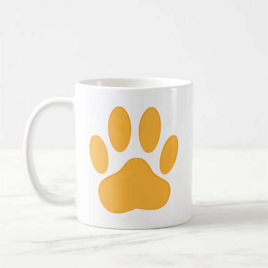 Orange Dog Pawprint Kaffeetasse (Links)