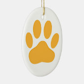 Orange Dog Pawprint Keramikornament (Rechts)