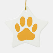 Orange Dog Pawprint Keramikornament (Vorne)