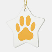 Orange Dog Pawprint Keramikornament (Links)