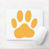 Orange Dog Pawprint Mousepad (Mit Mouse)