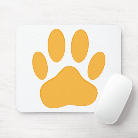 Orange Dog Pawprint Mousepad (Mit Mouse)