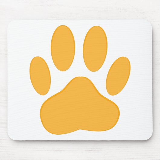 Orange Dog Pawprint Mousepad (Vorne)