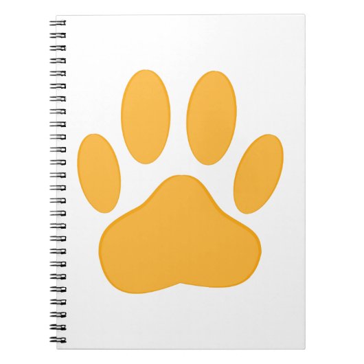 Orange Dog Pawprint Notizblock (Vorderseite)
