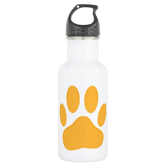 Orange Dog Pawprint Trinkflasche (Vorderseite)