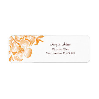 Orange Dogwood Blume Address Label