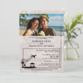 Orange Dominikanische Republik Passport Wedding Einladung (Stehend Vorderseite)