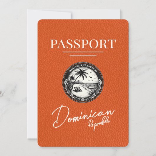 Orange Dominikanische Republik - Reisepass Save th Save The Date (Vorderseite)