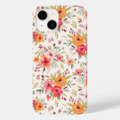 Orange Doodle Garden Blume Pattern Case-Mate iPhone Hülle (Rückseite)