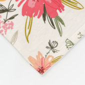Orange Doodle Garden Blume Pattern Fleecedecke (Ecke)