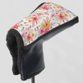 Orange Doodle Garden Blume Pattern Golf Headcover (3/4 Vorderseite)