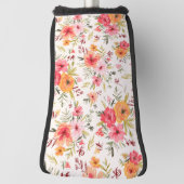 Orange Doodle Garden Blume Pattern Golf Headcover (Rotieren 90)