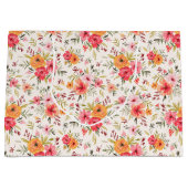 Orange Doodle Garden Blume Pattern Große Geschenktüte (Vorderseite)