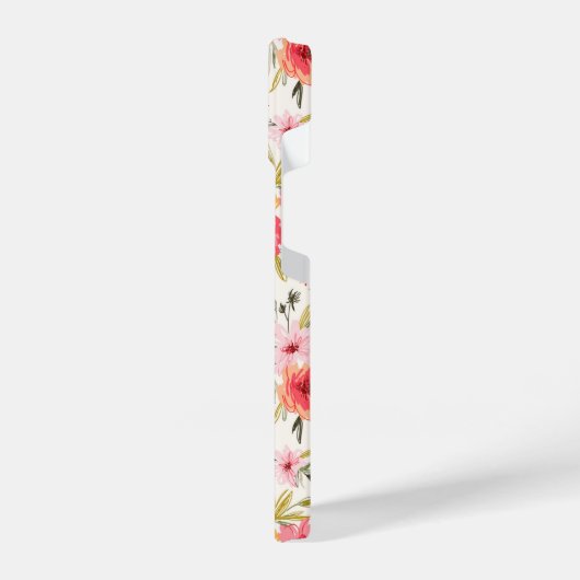 Orange Doodle Garden Blume Pattern iPhone Hülle (Linke Seite)