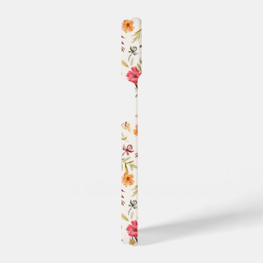 Orange Doodle Garden Blume Pattern iPhone Hülle (Rechte Seite)