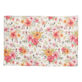 Orange Doodle Garden Blume Pattern Kissenbezug (Rückseite)