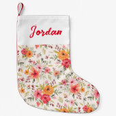 Orange Doodle Garden Blume Pattern Kleiner Weihnachtsstrumpf (Vorderseite)