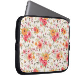 Orange Doodle Garden Blume Pattern Laptopschutzhülle (Vorne Rechts)