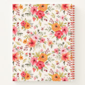 Orange Doodle Garden Blume Pattern Notizblock (Rückseite)