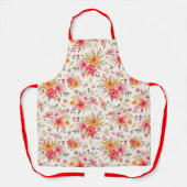 Orange Doodle Garden Blume Pattern Schürze (Vorderseite)