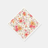 Orange Doodle Garden Blume Pattern Serviette (Ecke)