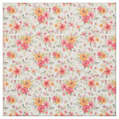 Orange Doodle Garden Blume Pattern Stoff (Muster)