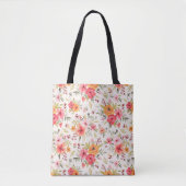Orange Doodle Garden Blume Pattern Tasche (Vorderseite)
