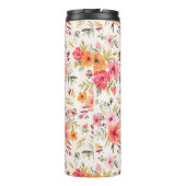 Orange Doodle Garden Blume Pattern Thermosbecher (Rückseite)