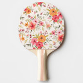 Orange Doodle Garden Blume Pattern Tischtennis Schläger (Vorderseite)