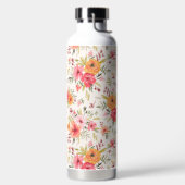 Orange Doodle Garden Blume Pattern Trinkflasche (links)